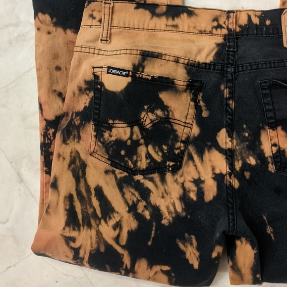 Bleached Grunge Stretchy Black Pants - Picture 10 of 14